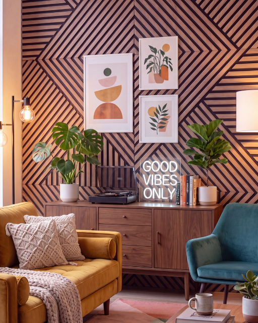 Square Oak Acoustic Wood Wall Panels (4-Pack)