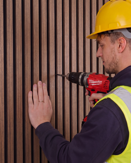 Smoked Oak Acoustic Slat Wood Wall Panels
