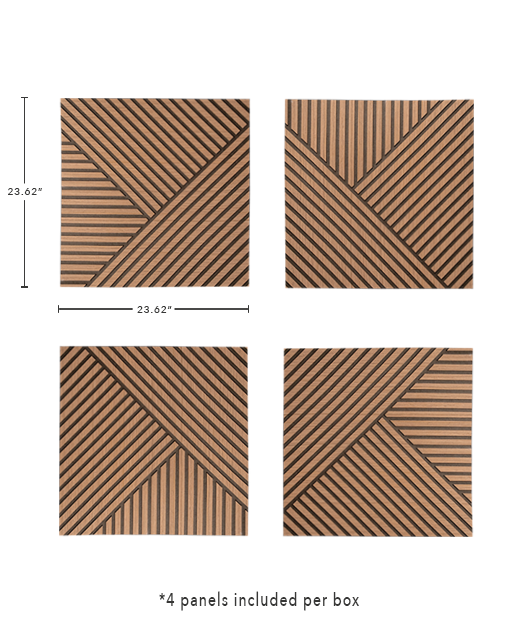 Square Oak Acoustic Wood Wall Panels (4-Pack)